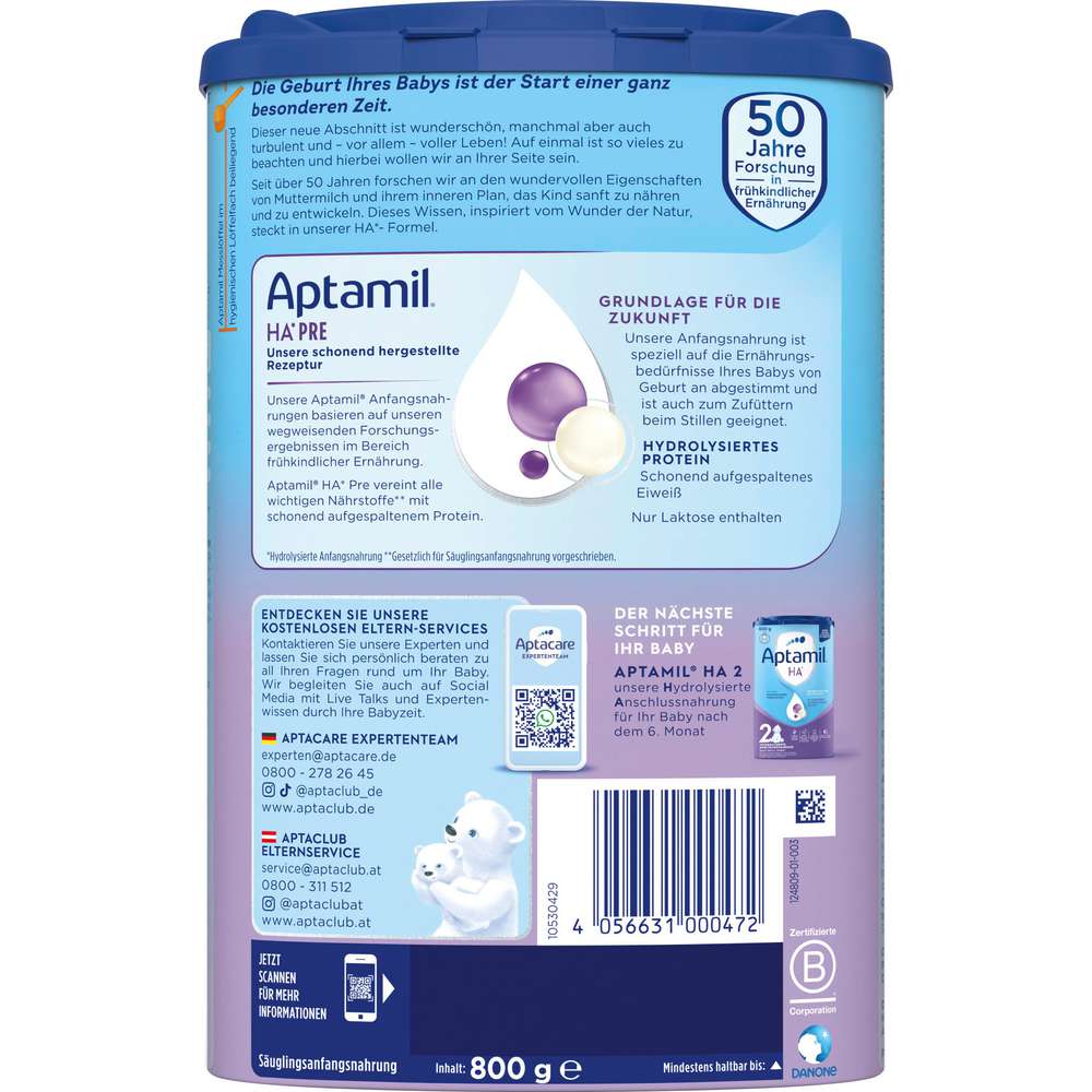 Produktabbildung Aptamil Anfangsnahrung Pre HA
