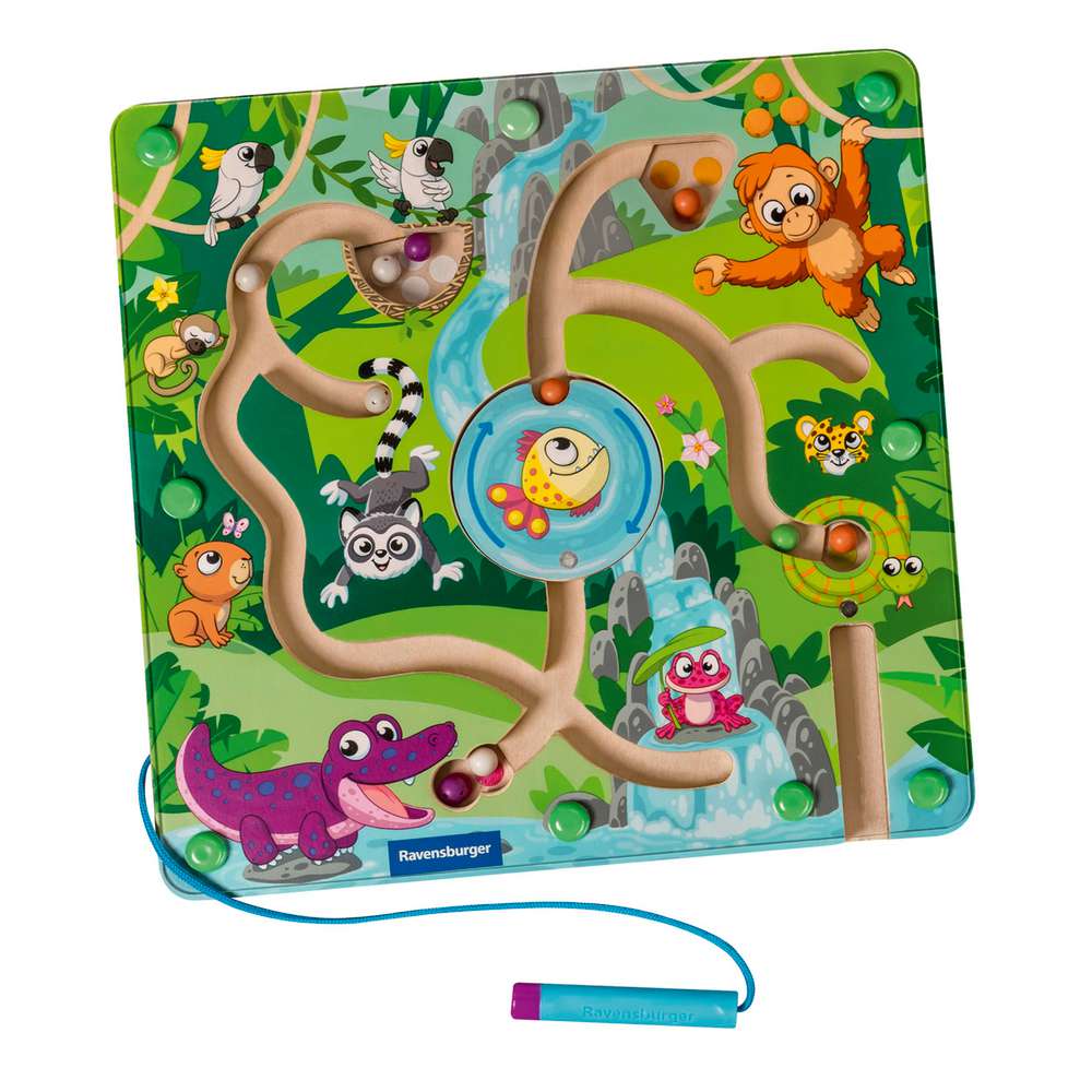 Produktabbildung Ravensburger play+ Magnetisches Holz-Labyrinth: Dschungel