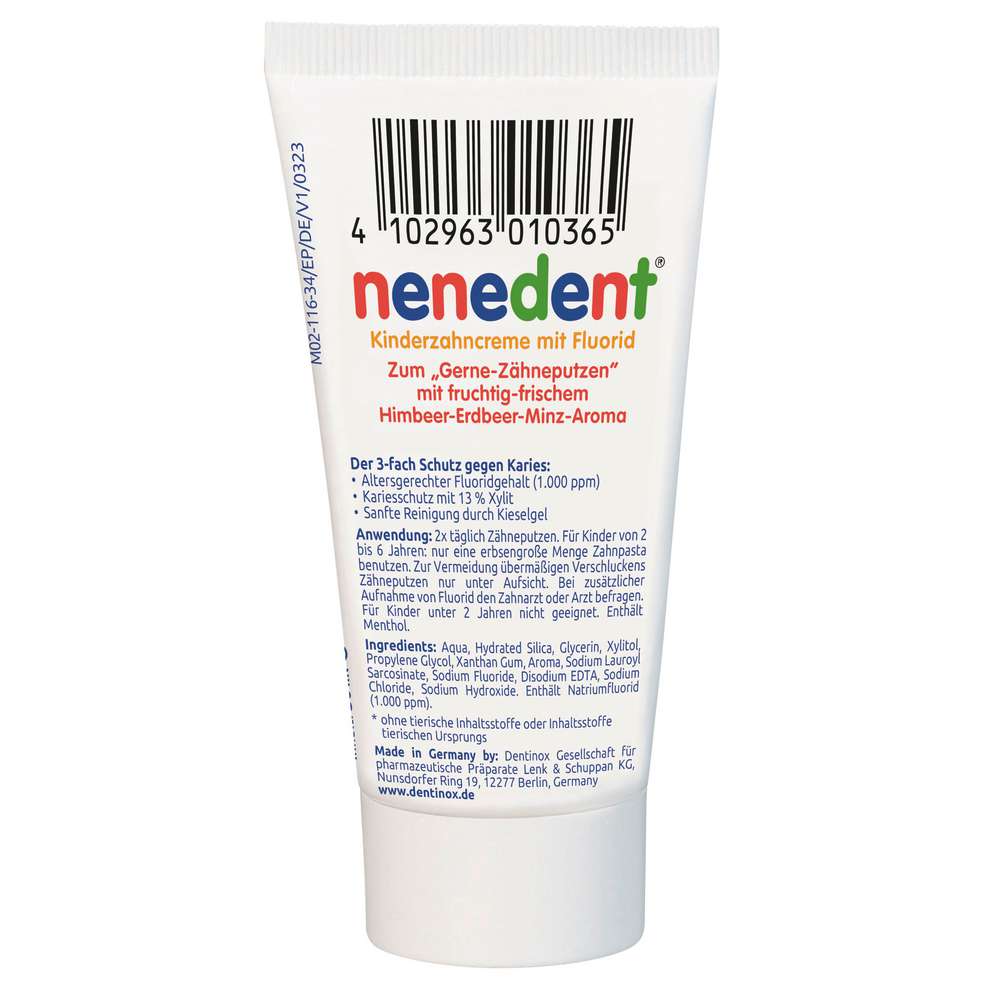 Produktabbildung Nenedent Kinder Zahncreme mit Fluorid
