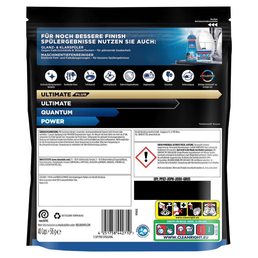 Produktabbildung Finish Spülmaschinen-Tabs, Powerball Ultimate Fresh