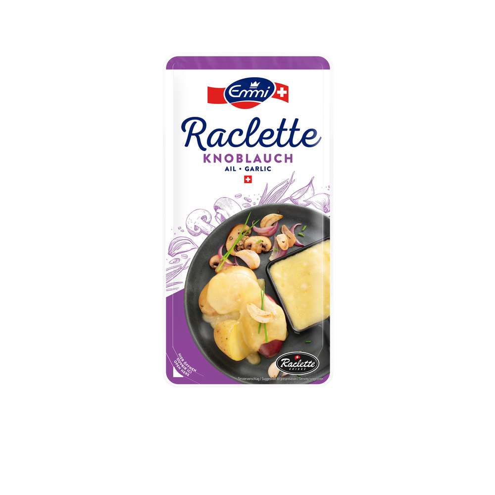 Produktabbildung Emmi Raclette Käse Knoblauch