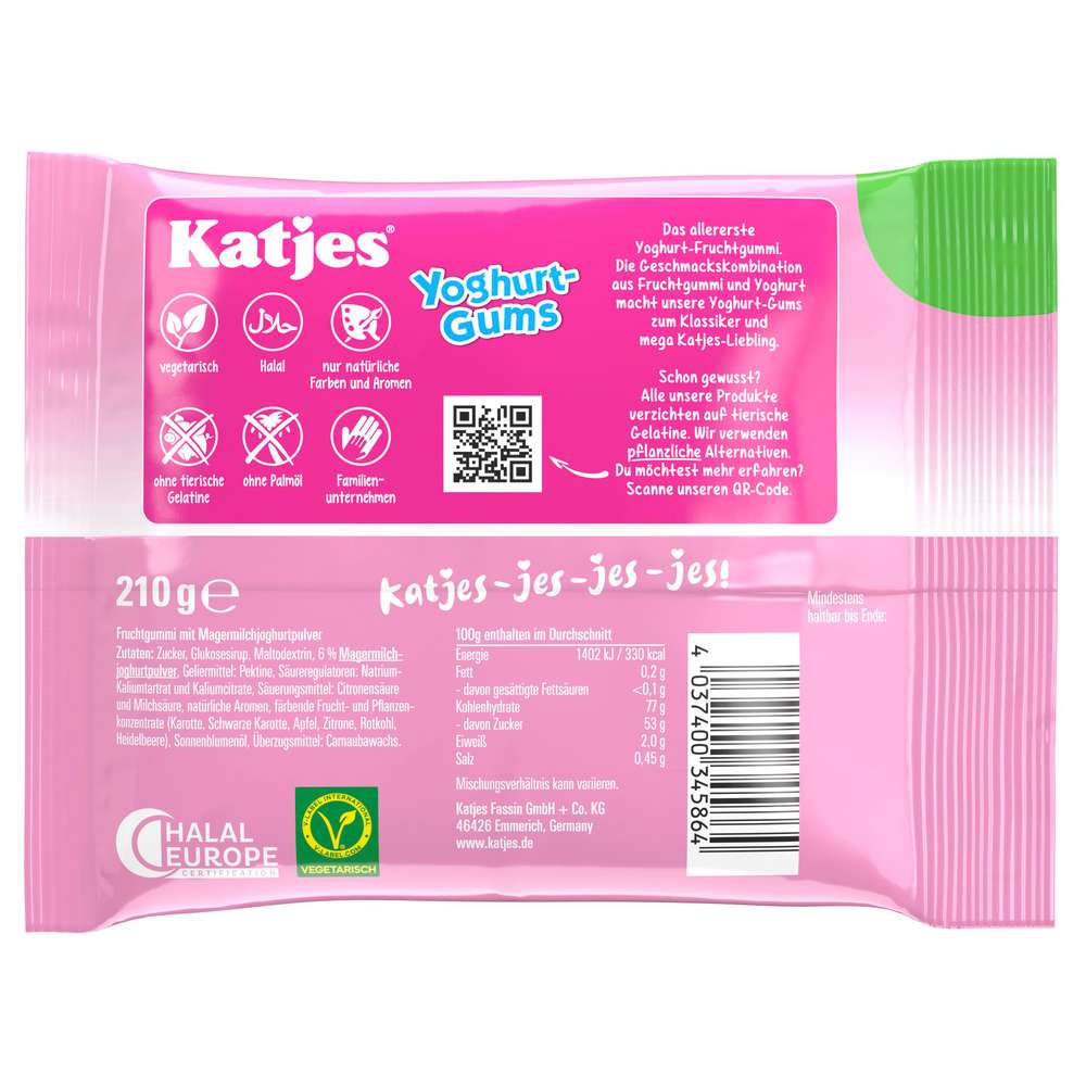 Produktabbildung Katjes Fruchtgummi Yoghurt-Gums, Vegan