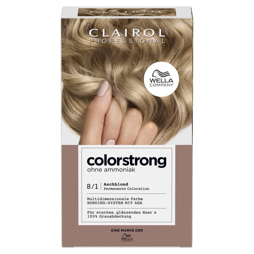 Produktabbildung Clairol Haarfarbe Colorstrong ohne Ammoniak, 8/1 Aschblond