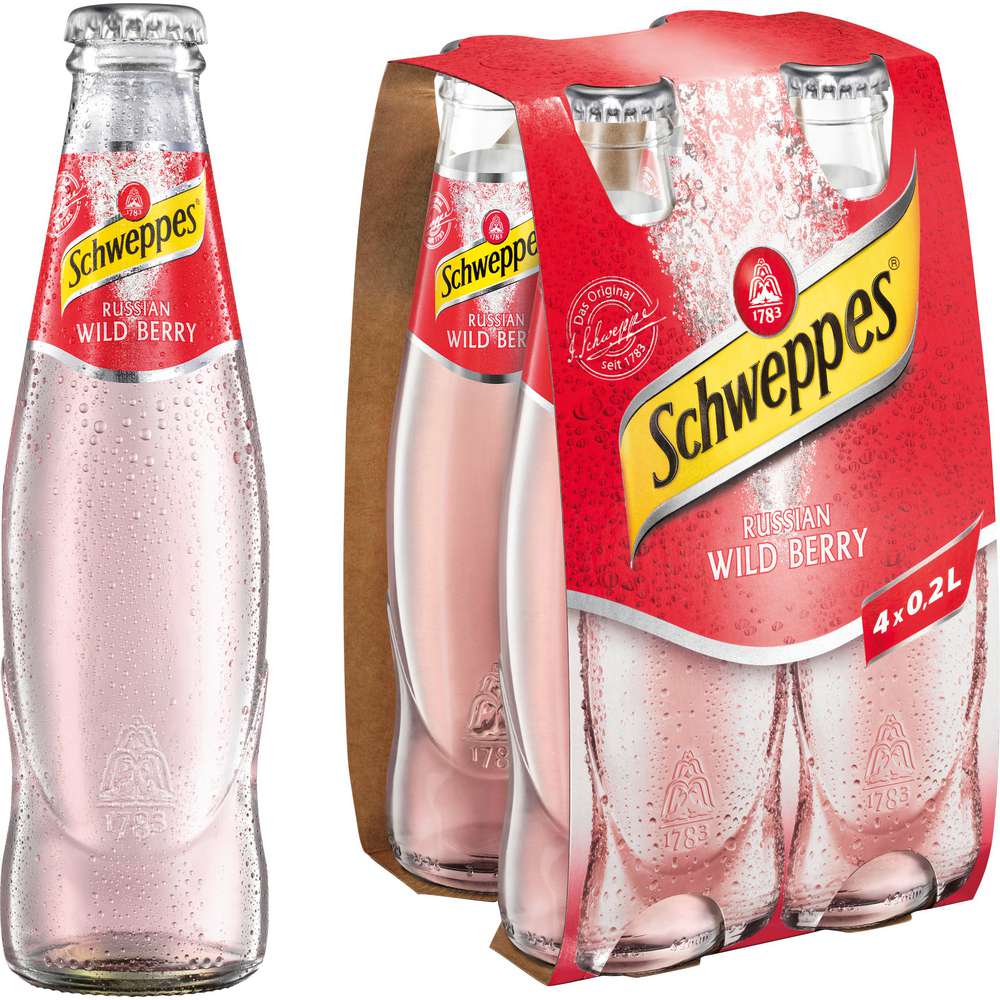 Produktabbildung Schweppes Russian Wild Berry, 4 x 0,2l (4x 0,200 Liter)