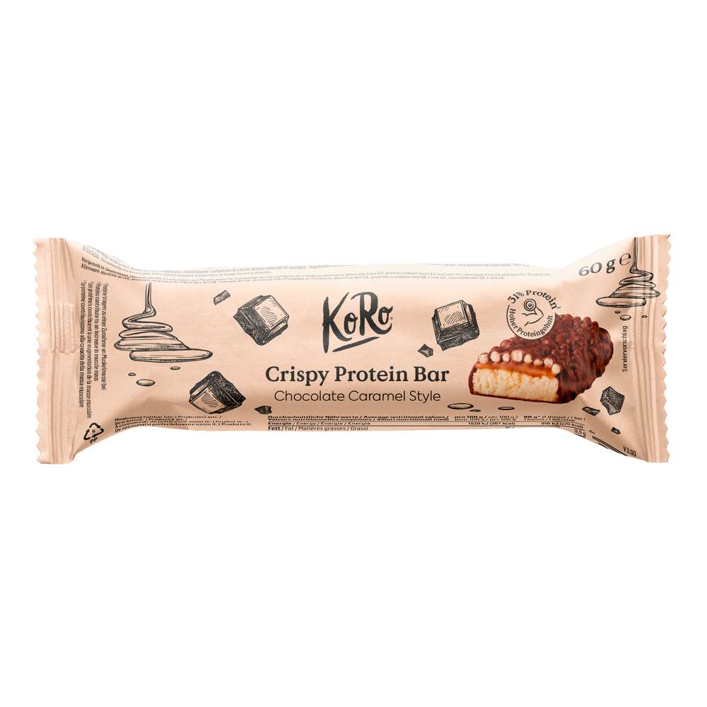 Produktabbildung KoRo Crispy Protein Riegel Max Chocolate Caramel