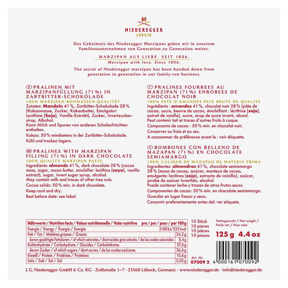 Produktabbildung Niederegger Marzipan Weihnachtsmänner und Stern