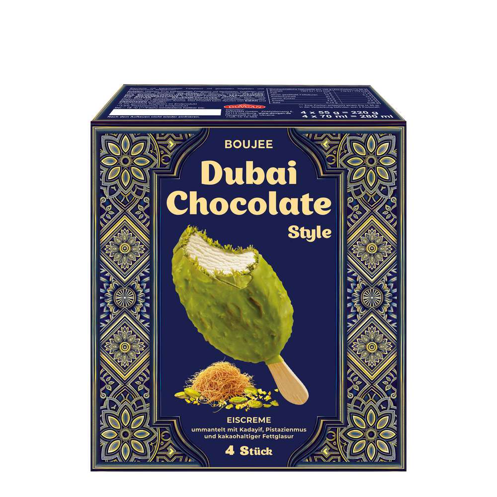 Produktabbildung Boujee Stiel-Eis, Dubai Schokolade