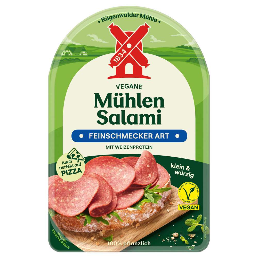 Produktabbildung Rügenwalder Mühle Vegane Mühlen Salami, Feinschmecker Art