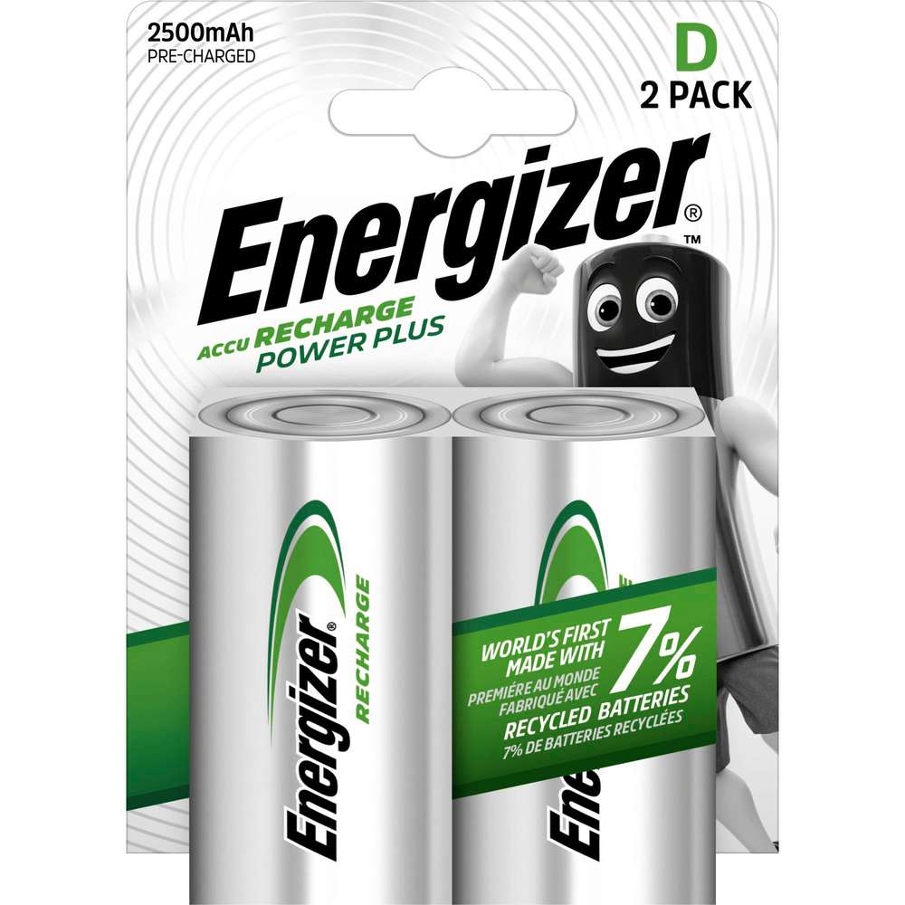 Produktabbildung Energizer NiMH Akkumulator Power Plus, Mono (D), 2500 mAh, 1,2 Volt
