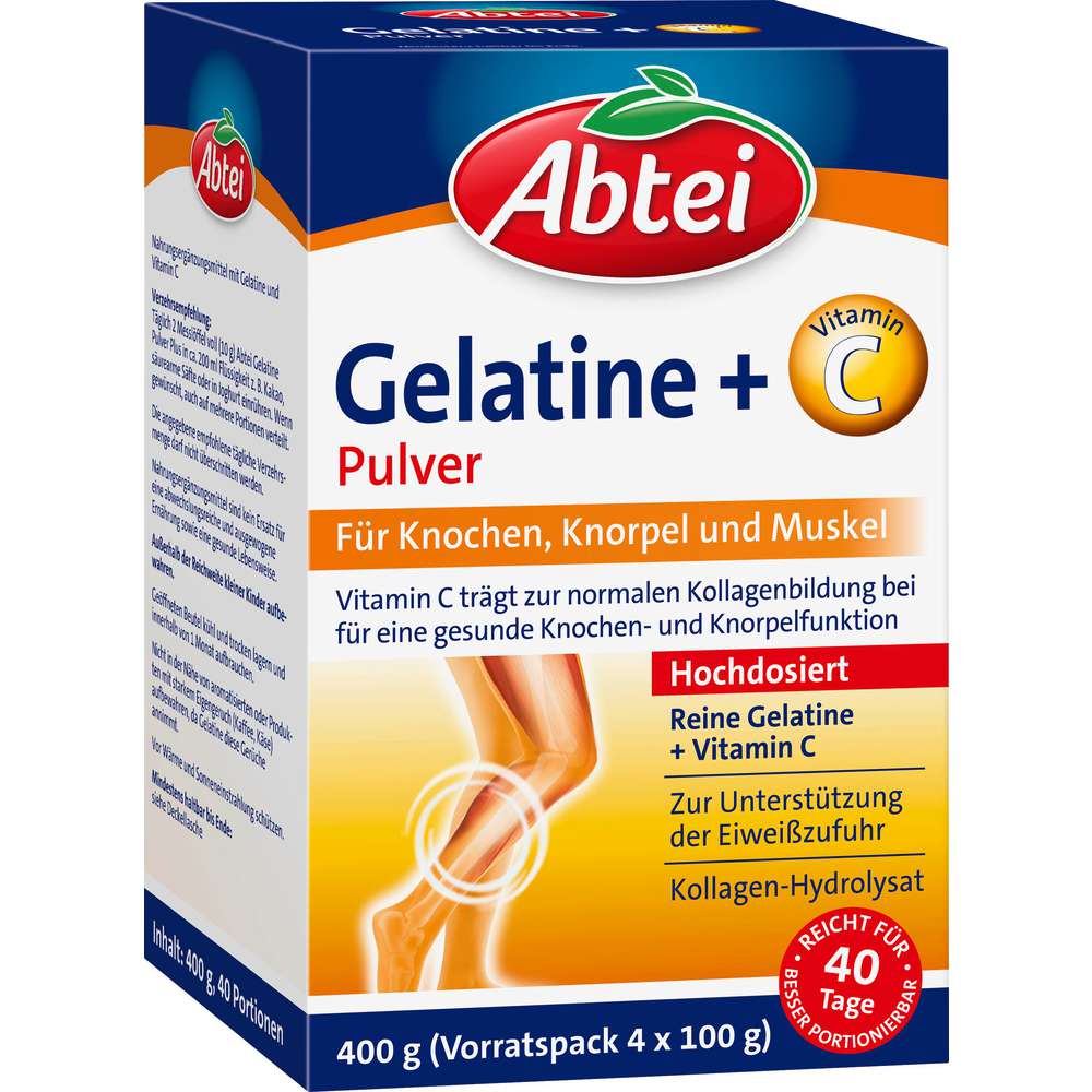 Produktabbildung Abtei Gelatine Pulver + Vitamin C 400 g