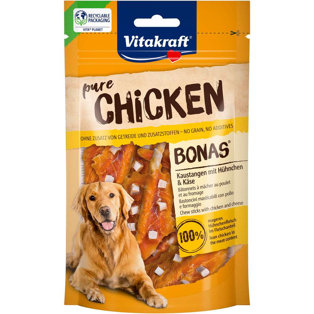 Produktabbildung Vitakraft Hunde-Snack Kaustangen, Chicken-Bonas mit Käse 