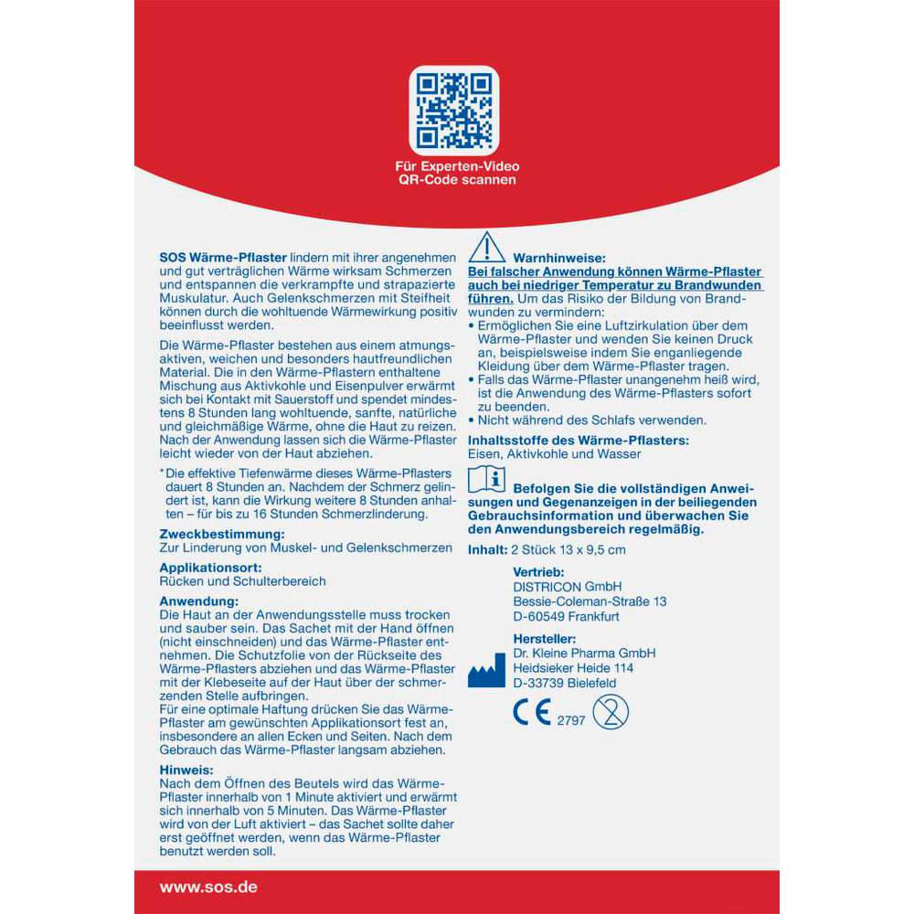 Produktabbildung SOS Wärme-Pflaster, 2 Stück