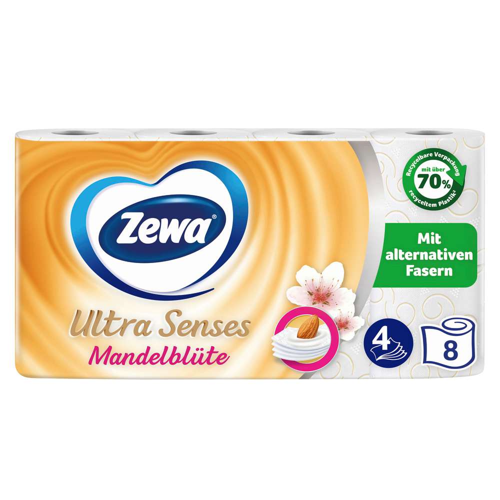 Produktabbildung Zewa Toilettenpapier Ultra Sense, Mandelblüte 4-lagig