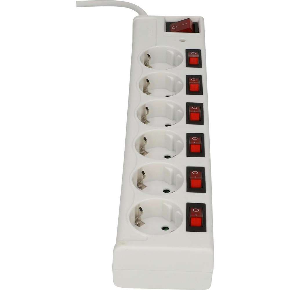 Produktabbildung EVB Steckdosenleiste 6-fach mit Schalter 1,8 m weiss