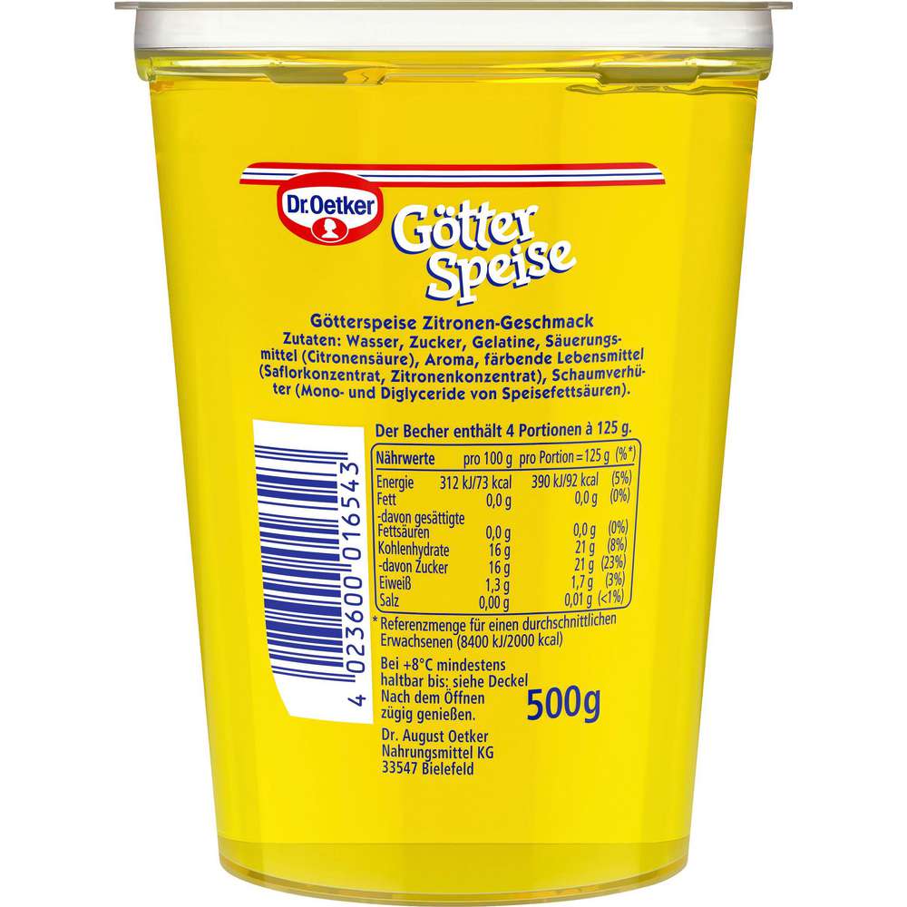Produktabbildung Dr. Oetker Götterspeise, Zitronen-Geschmack