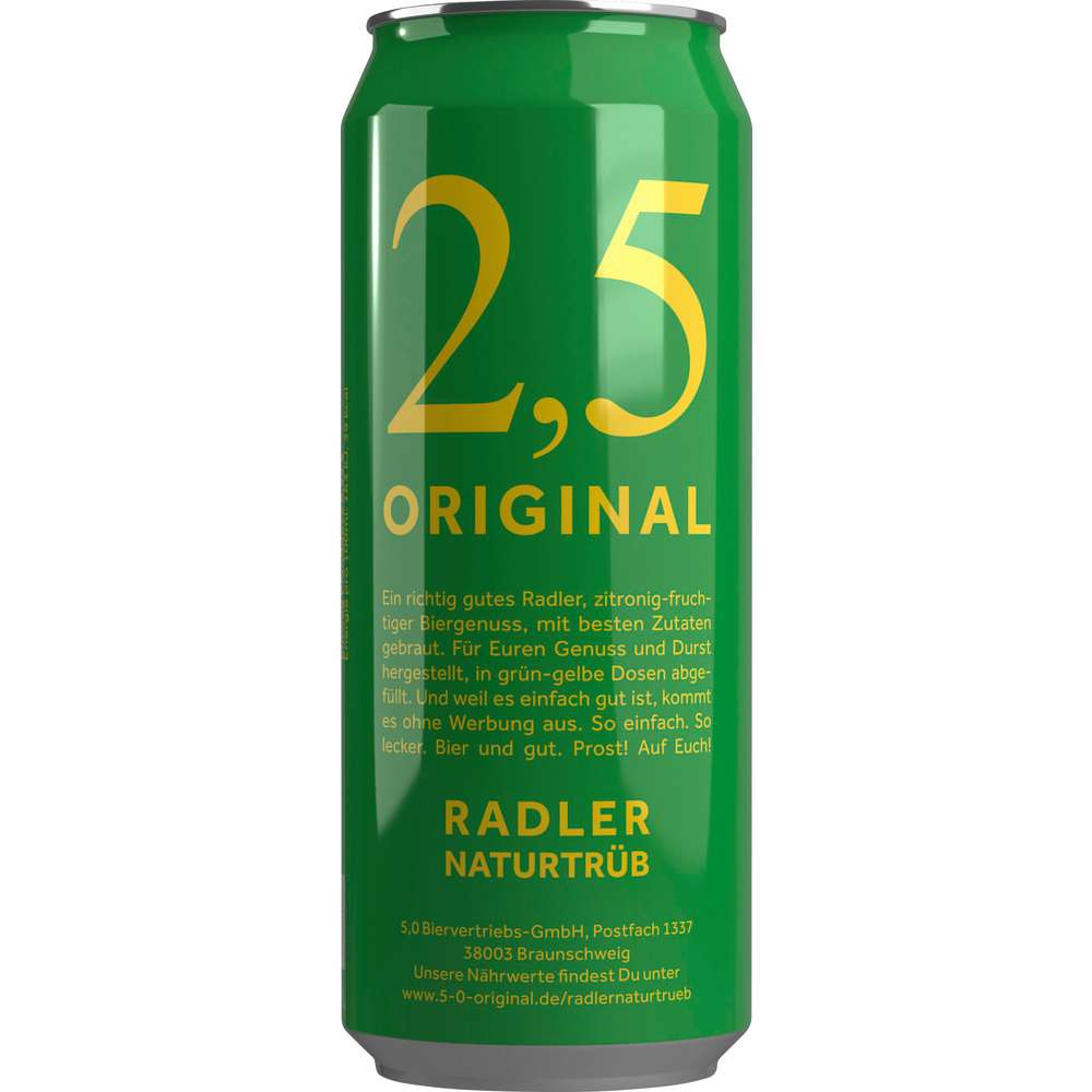 Produktabbildung Oettinger Biermischgetränk, Radler naturtrüb 2,5%