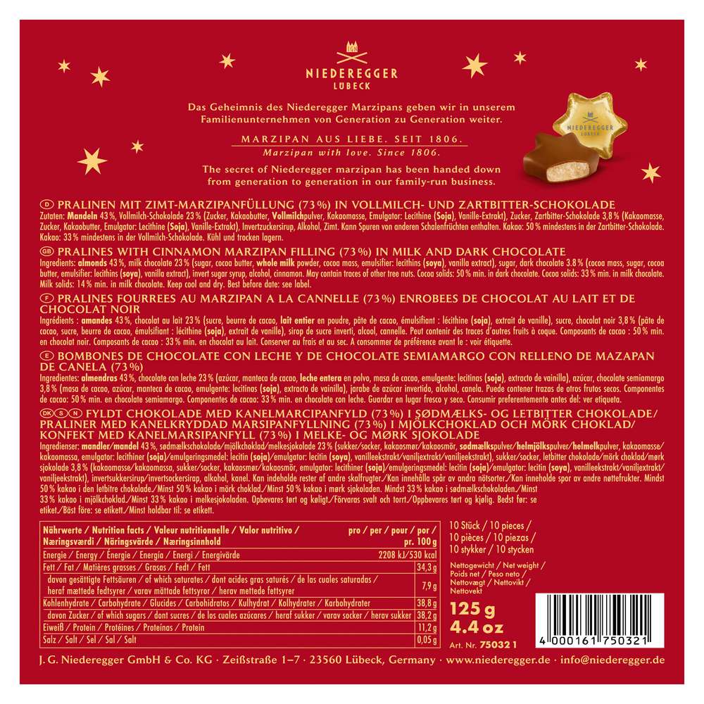 Produktabbildung Niederegger Marzipan-Zimtsterne