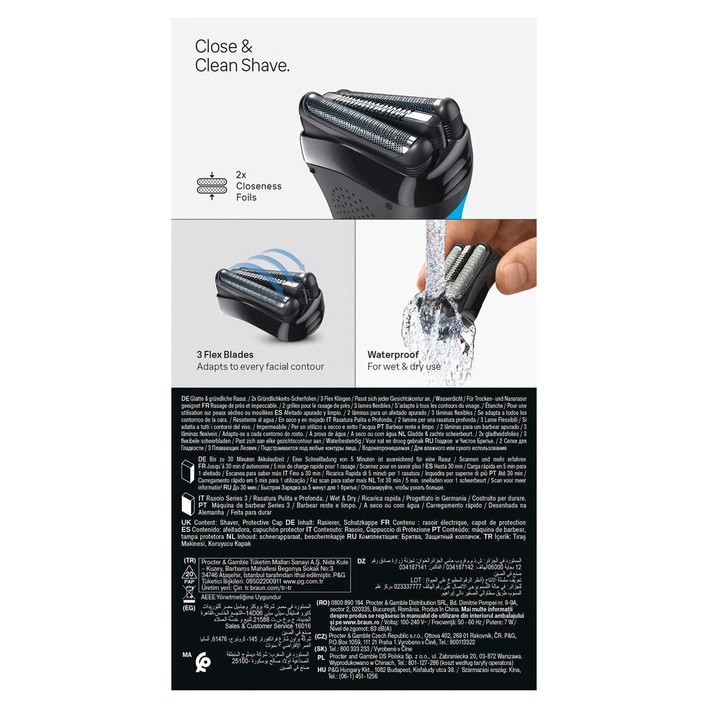 Produktabbildung Braun Rasierer Close & Clean Shave Series 3 310 