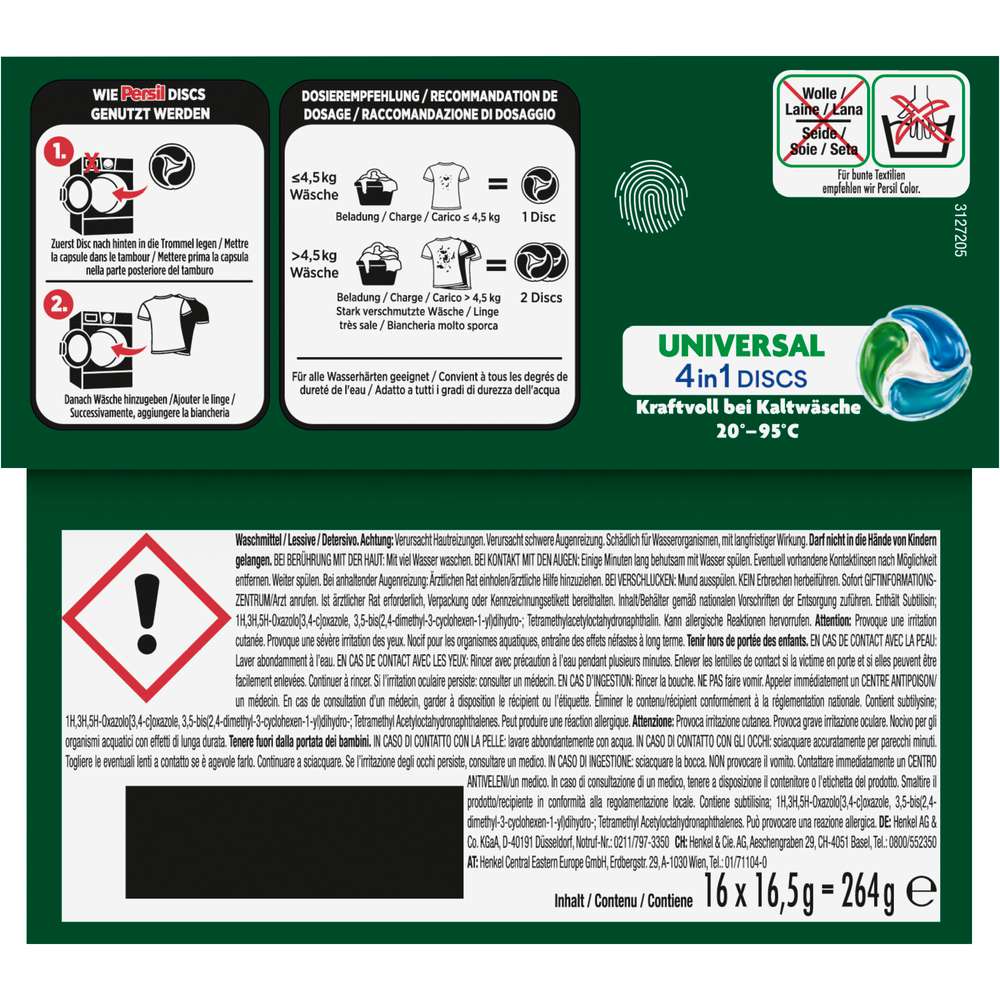 Produktabbildung Persil Universal-Waschmittel Discs 4in1 Tiefenrein