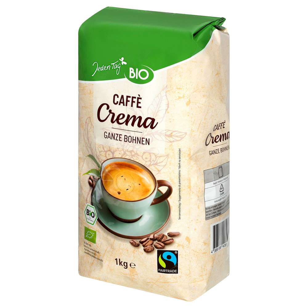 Produktabbildung Jeden Tag Bio Kaffee Crema, ganze Bohnen
