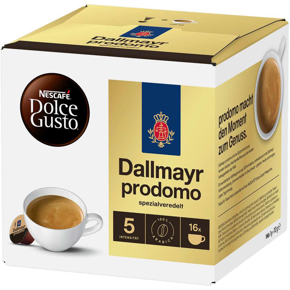 Produktabbildung Nescafe Kaffee Kapseln Dolce Gusto, Dallmayr Prodomo