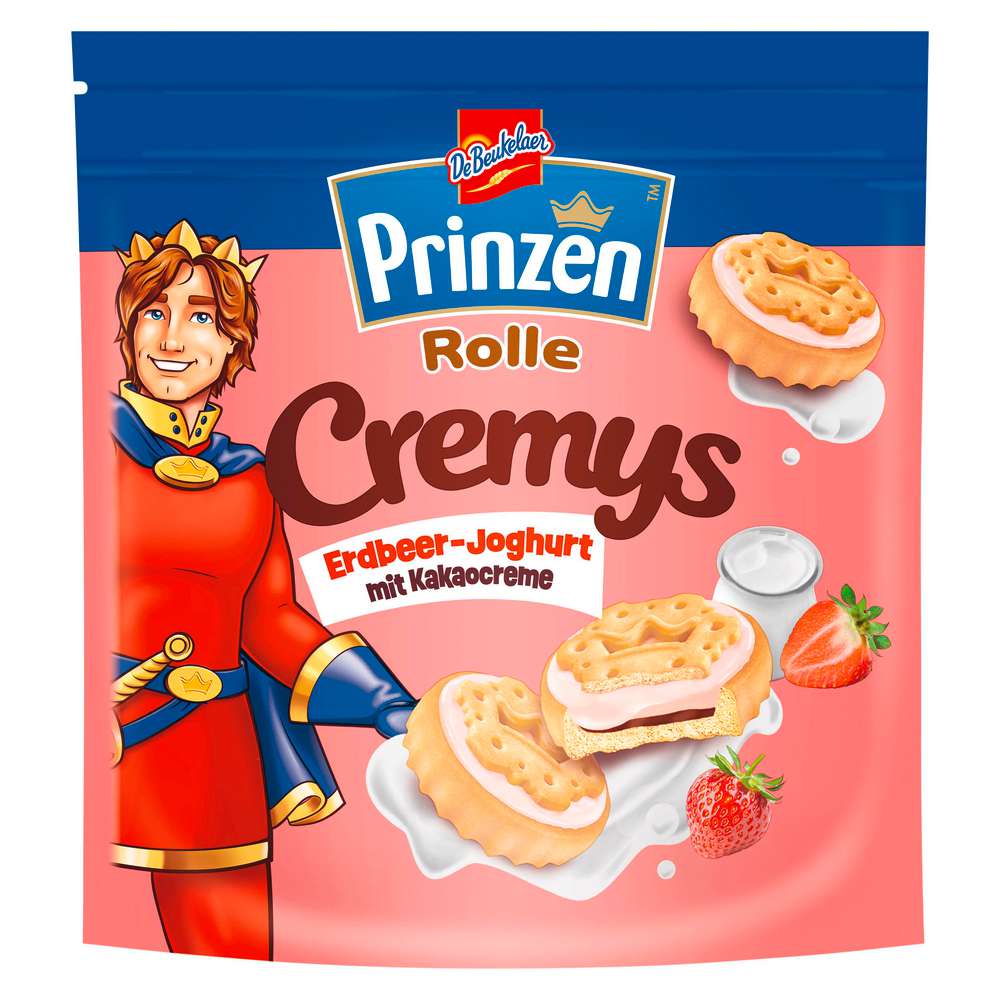 Produktabbildung De Beukelaer Prinzen Rolle Cremys, Erdbeer-Joghurt 