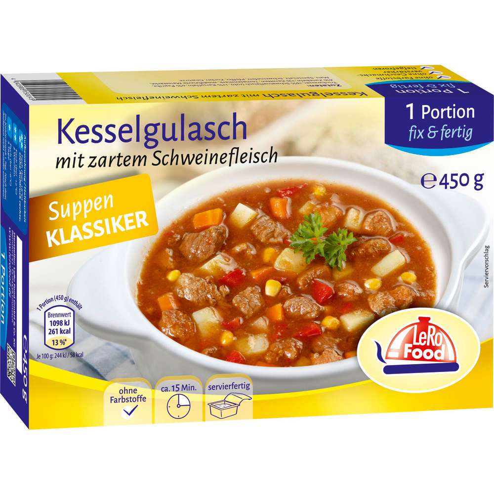 Produktabbildung Lero Food Eintopf Kesselgulasch, tiefgekühlt