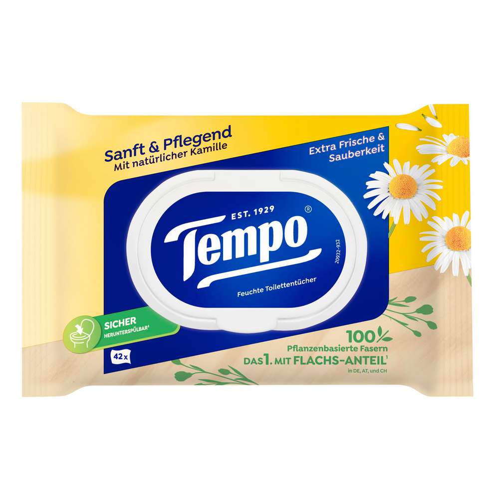 Produktabbildung Tempo Feuchtes Toilettenpapier, sanft & pflegend
