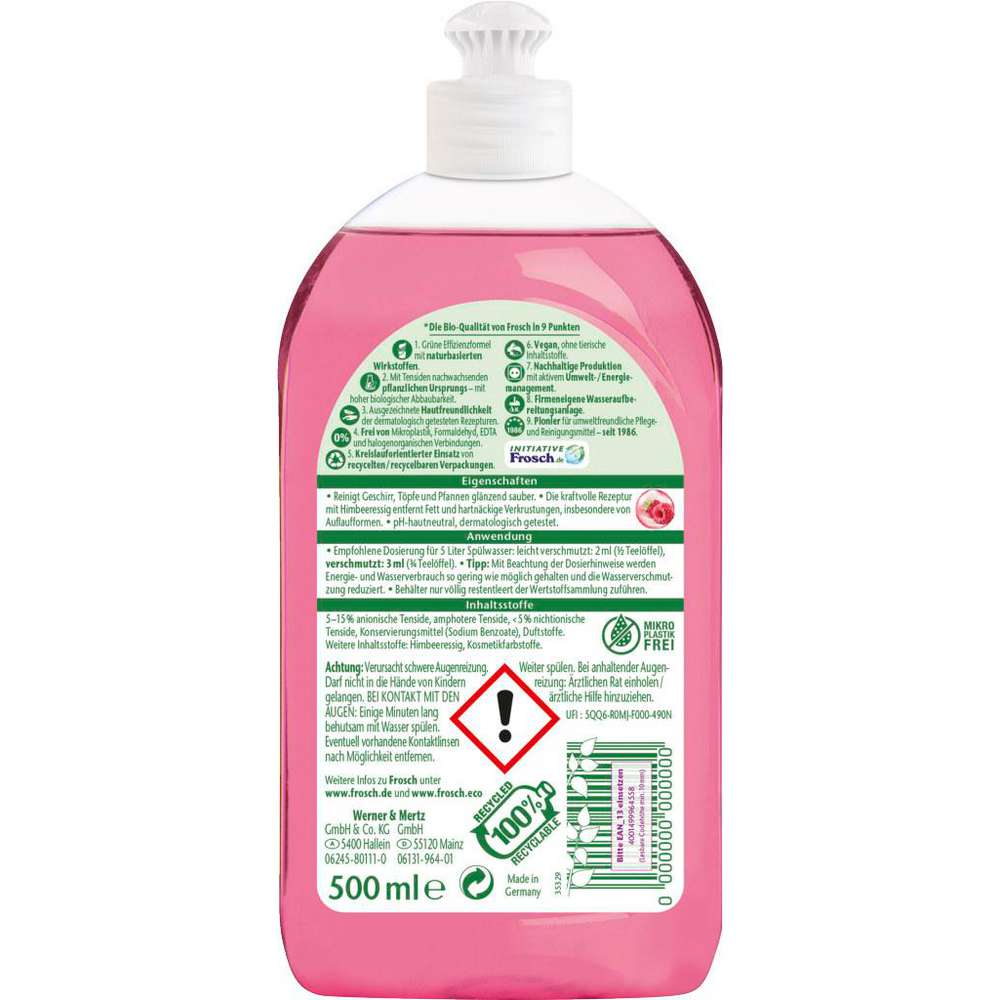 Produktabbildung Frosch Geschirrspülmittel Spül-Gel, Himbeere