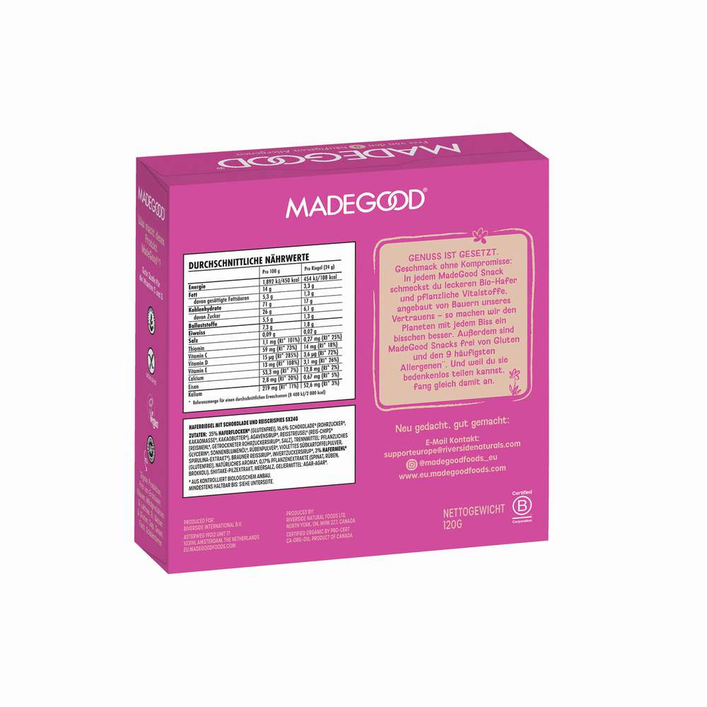 Produktabbildung Made Good Bio Müsliriegel Granola, Chocolate Drizzled