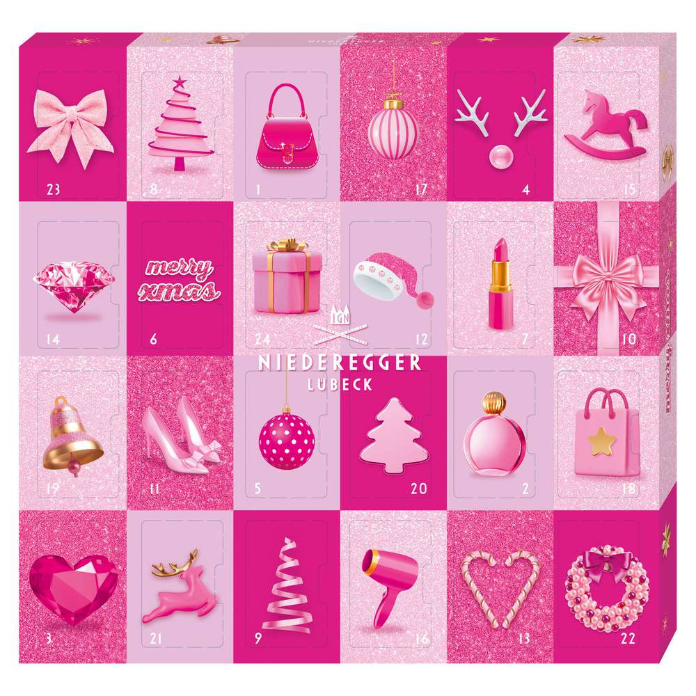 Produktabbildung Niederegger Adventskalender Mini pink Glamour