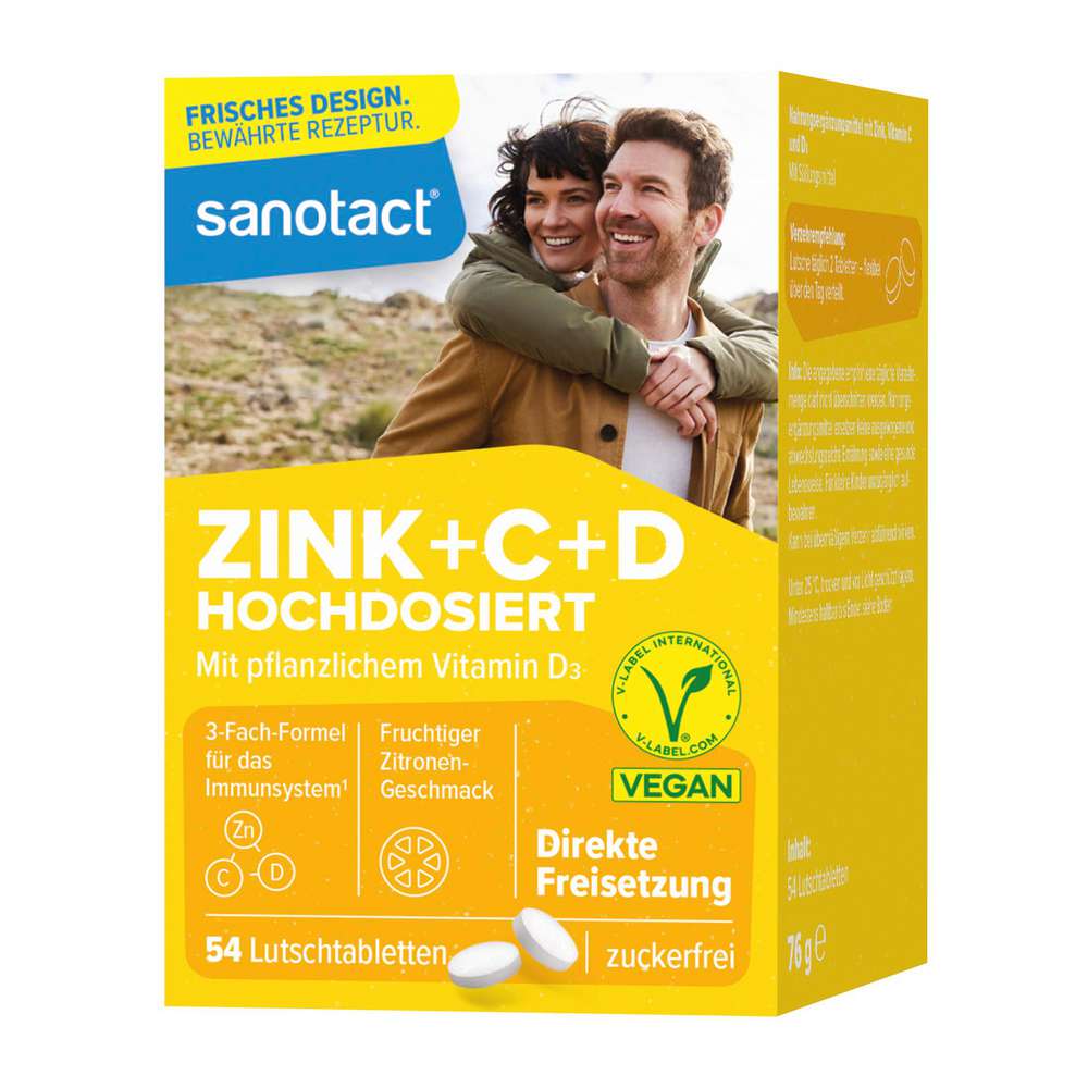 Produktabbildung sanotact Lutschtabletten Zink+C+D