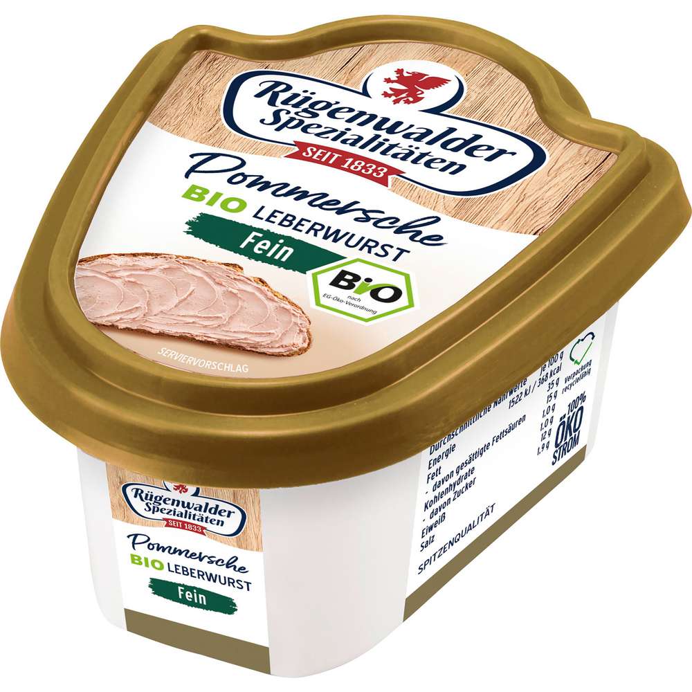 Produktabbildung Rügenwalder Spezialitäten Bio Pommersche Leberwurst fein