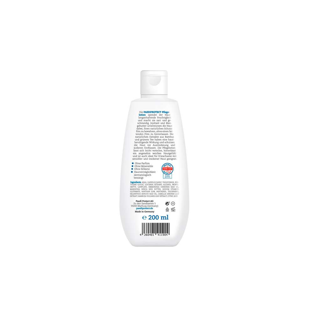 Produktabbildung Paedi Protect Baby/Kinder Pflegelotion, Mangoblüte/Jojobaöl