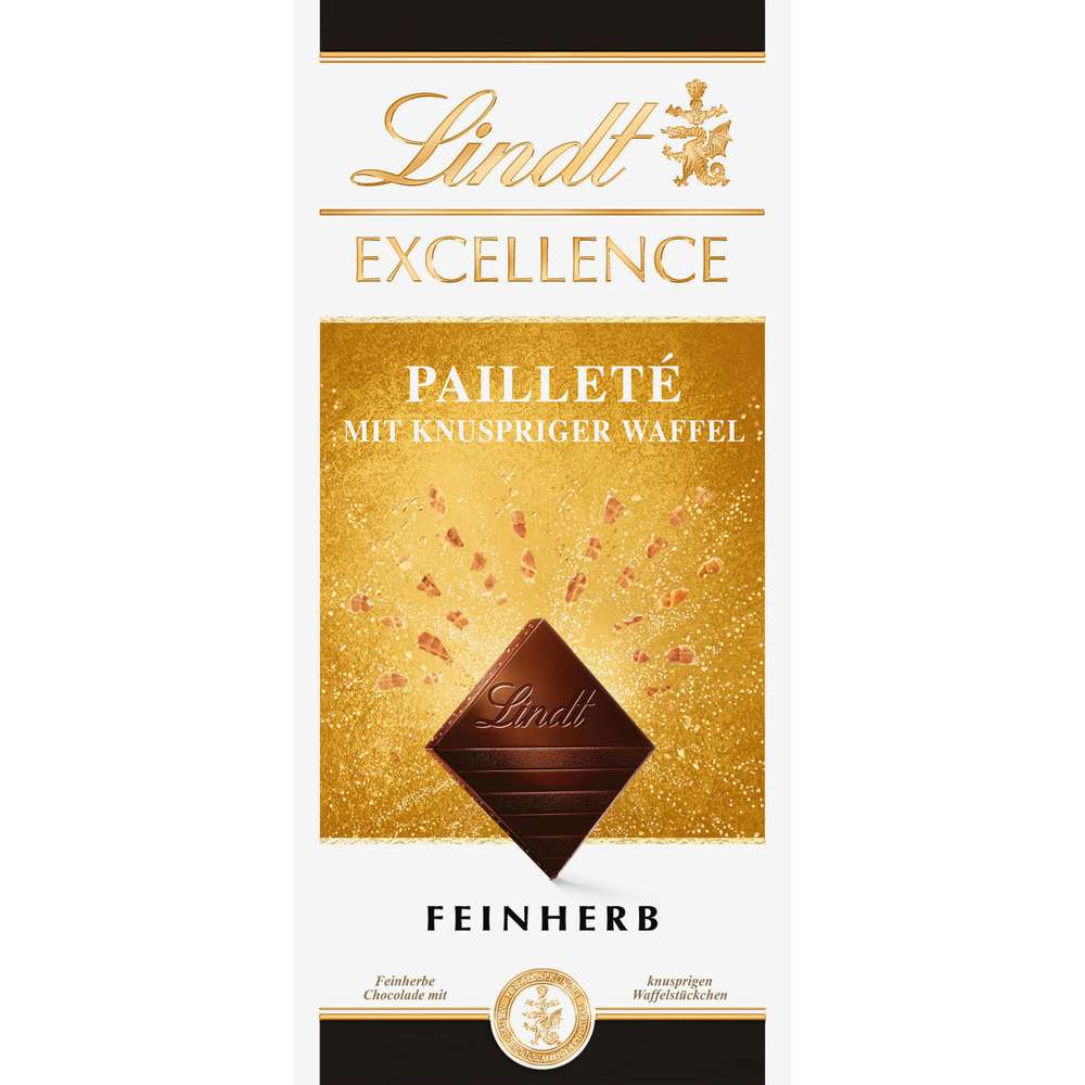 Produktabbildung Lindt Tafelschokolade Excellence Paillete, Knusper Waffel