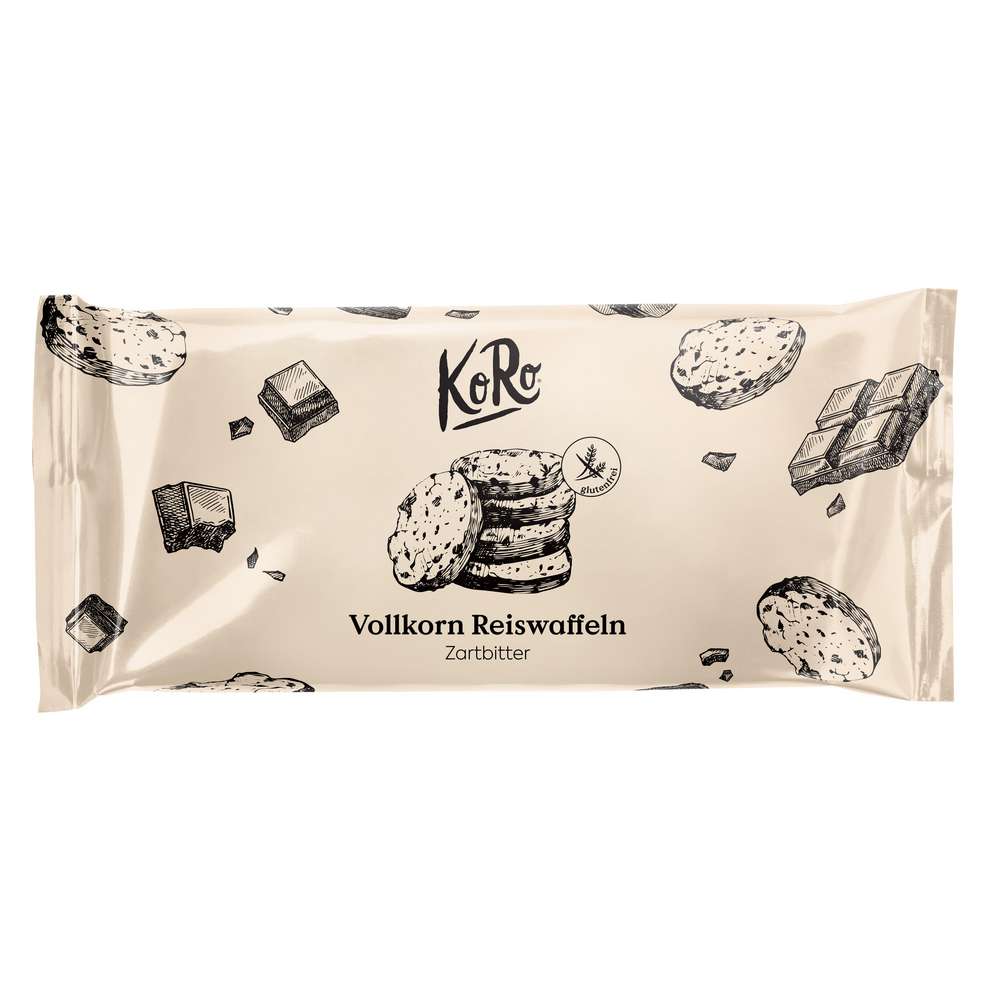 Produktabbildung KoRo Vollkornreiswaffeln mit dunkler Schokolade