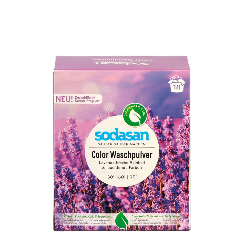 Produktabbildung sodasan Color-Waschmittel, Pulver, Lavendel