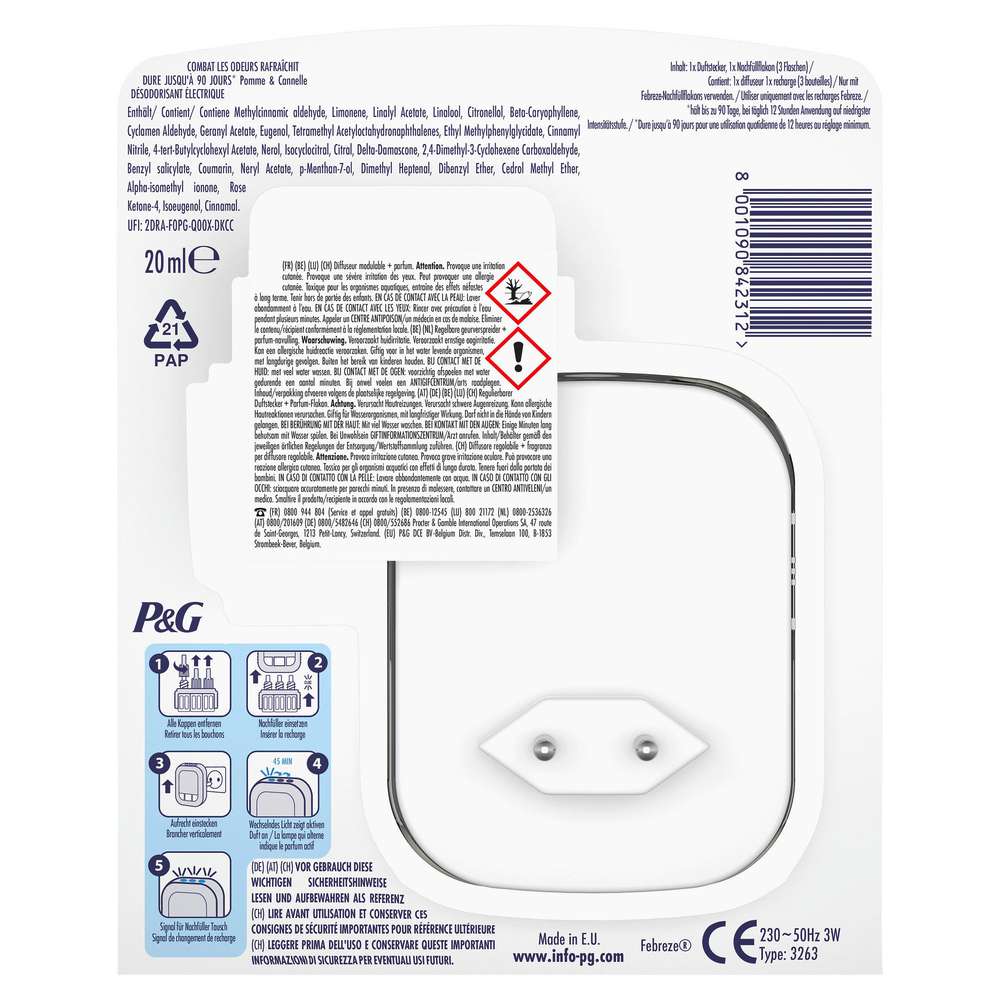 Produktabbildung Febreze Duftstecker 3V Nachfüller, Apfel-Zimt
