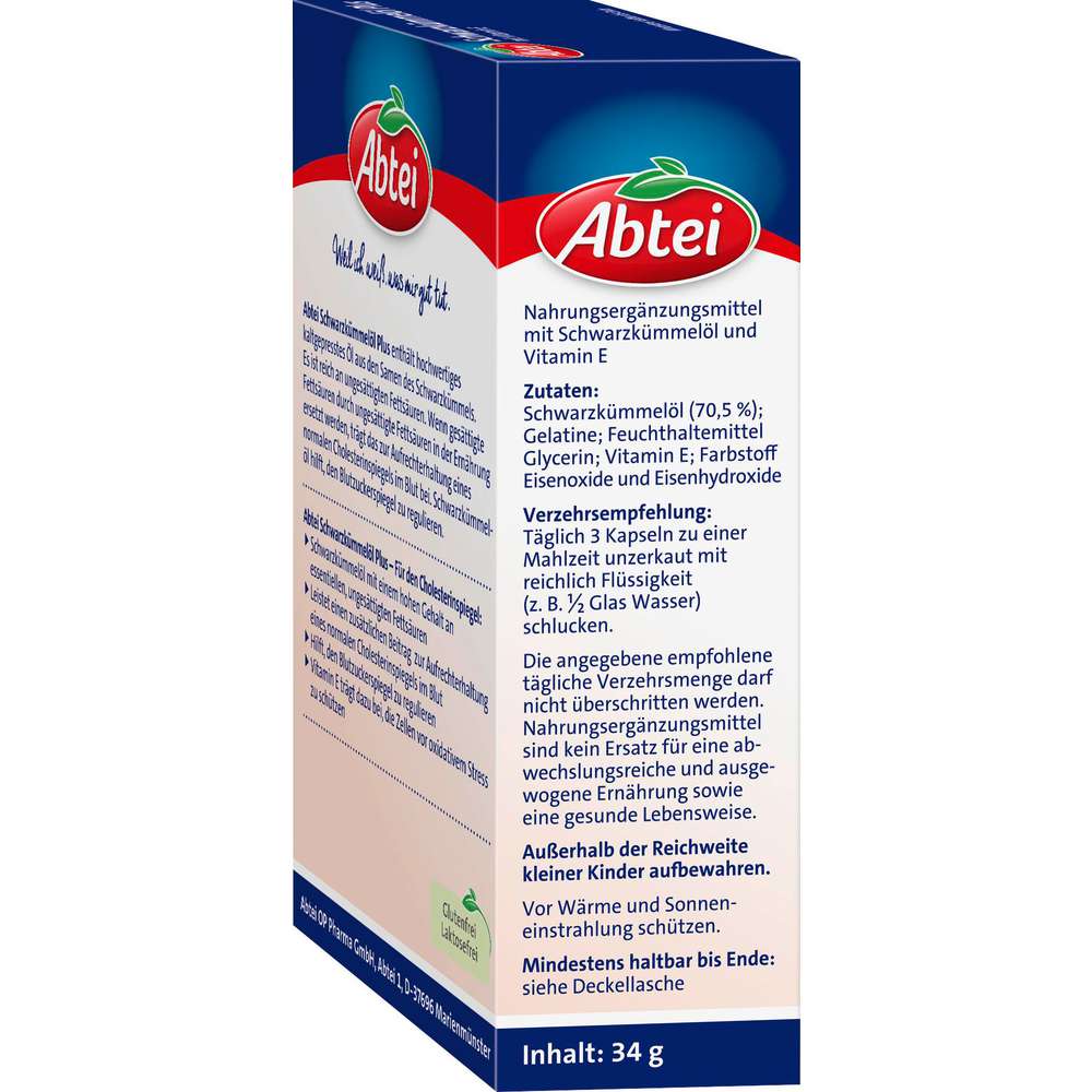 Produktabbildung Abtei Schwarzkümmelöl Kapseln