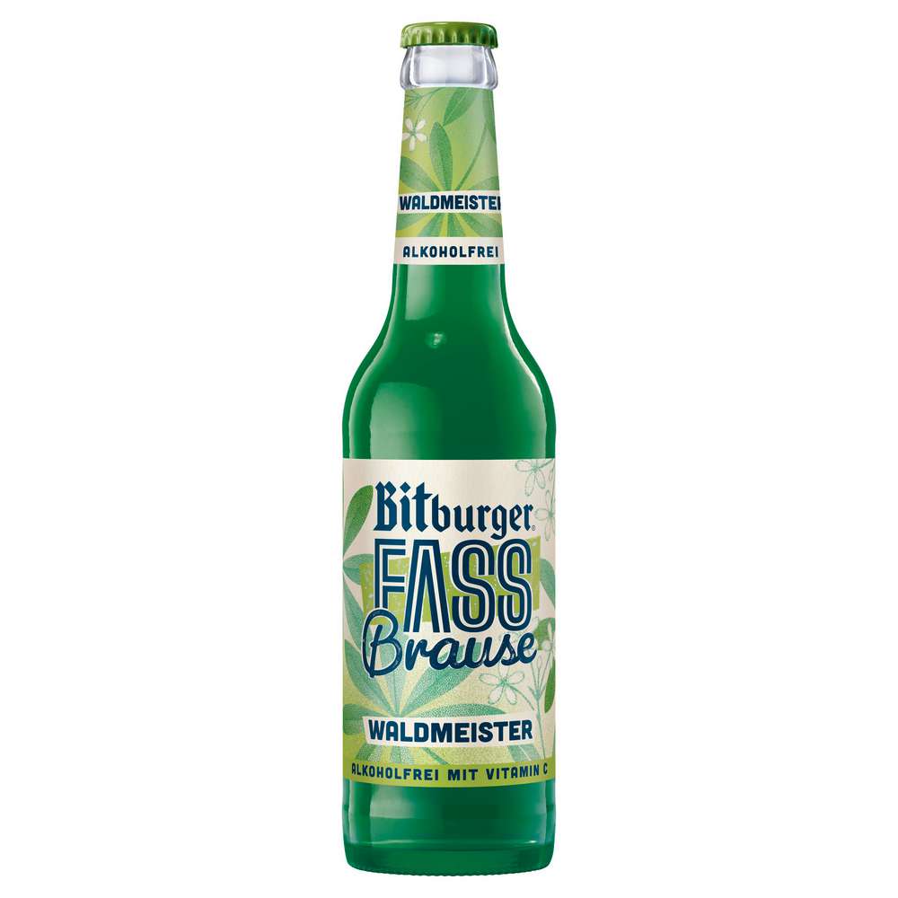 Produktabbildung Bitburger Fassbrause Waldmeister, alkoholfrei