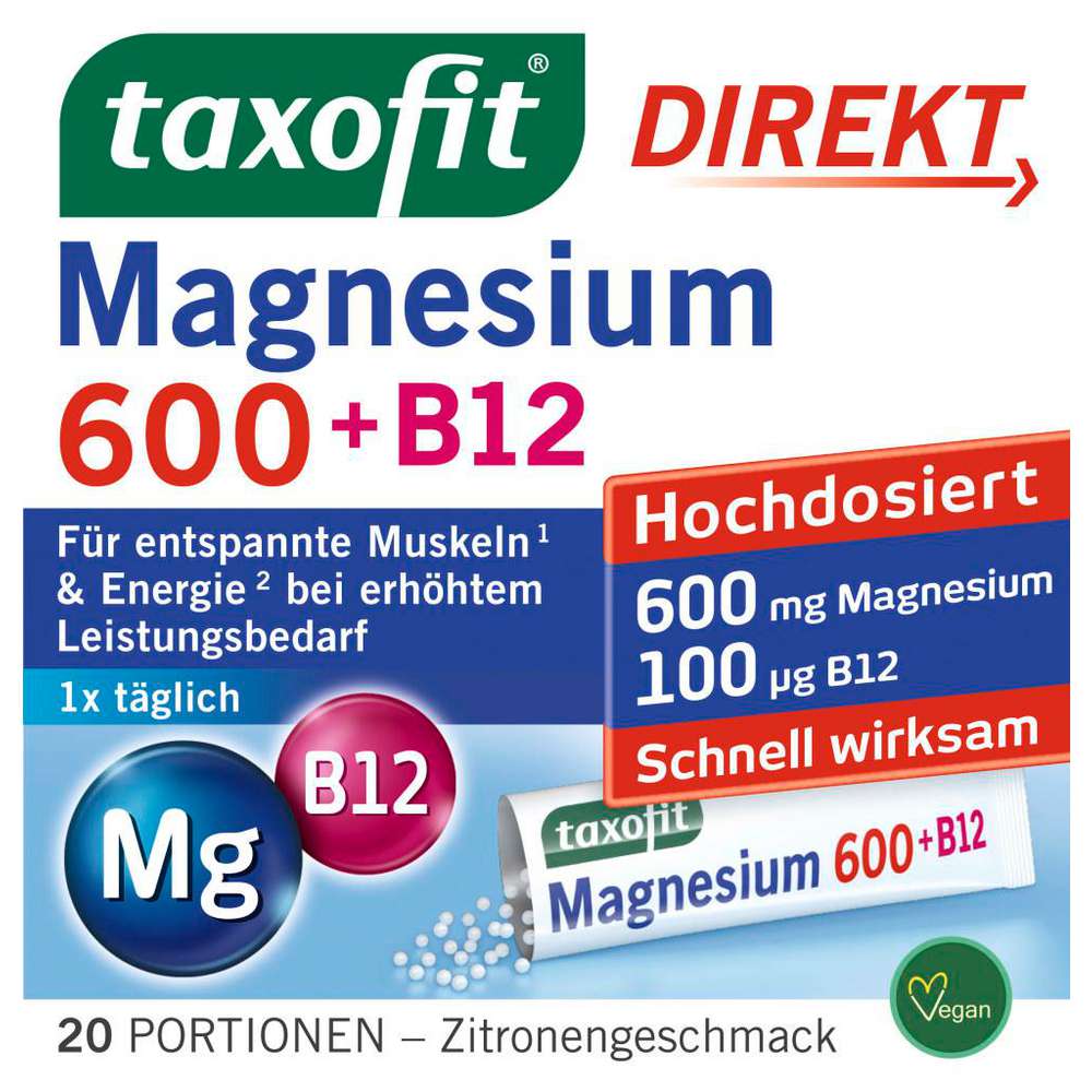 Produktabbildung Taxofit  Magnesium 600 + B12, Direktsticks
