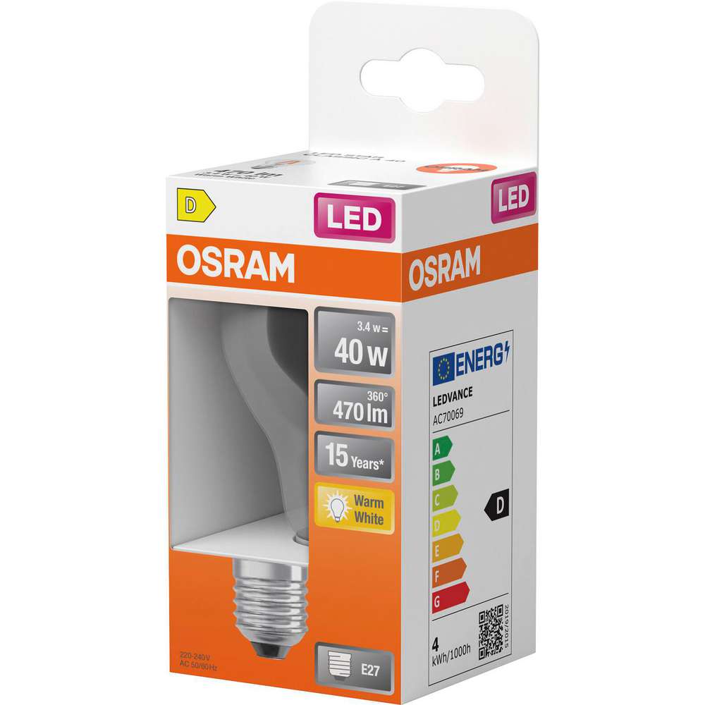 Produktabbildung Osram LED-Birne E27 40W, warm White