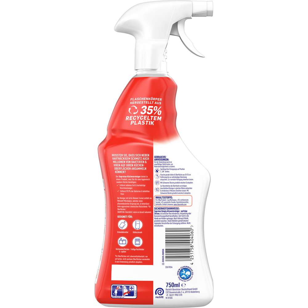 Produktabbildung Sagrotan Küchen-Reiniger Zitrone 750ml