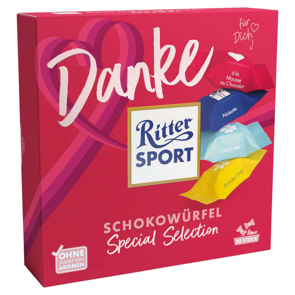 Produktabbildung Ritter Sport Schokowürfel Special Selection Danke