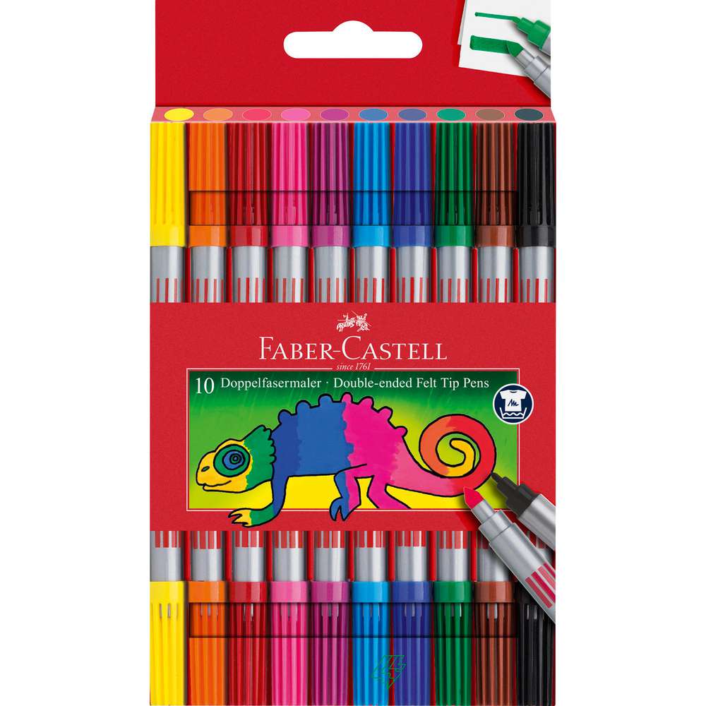 Produktabbildung Faber-Castell Doppelender Filzstift, 10er Etui