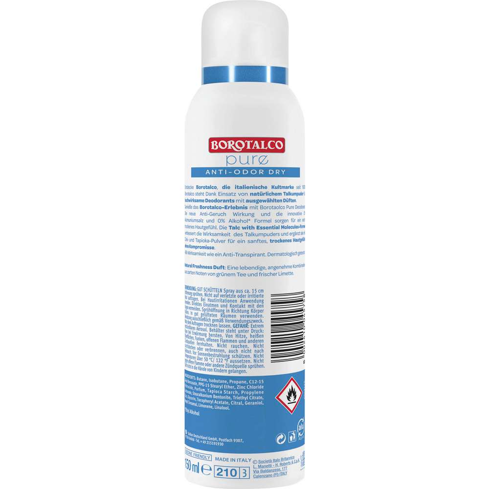 Produktabbildung Borotalco Deospray, Pure Natural