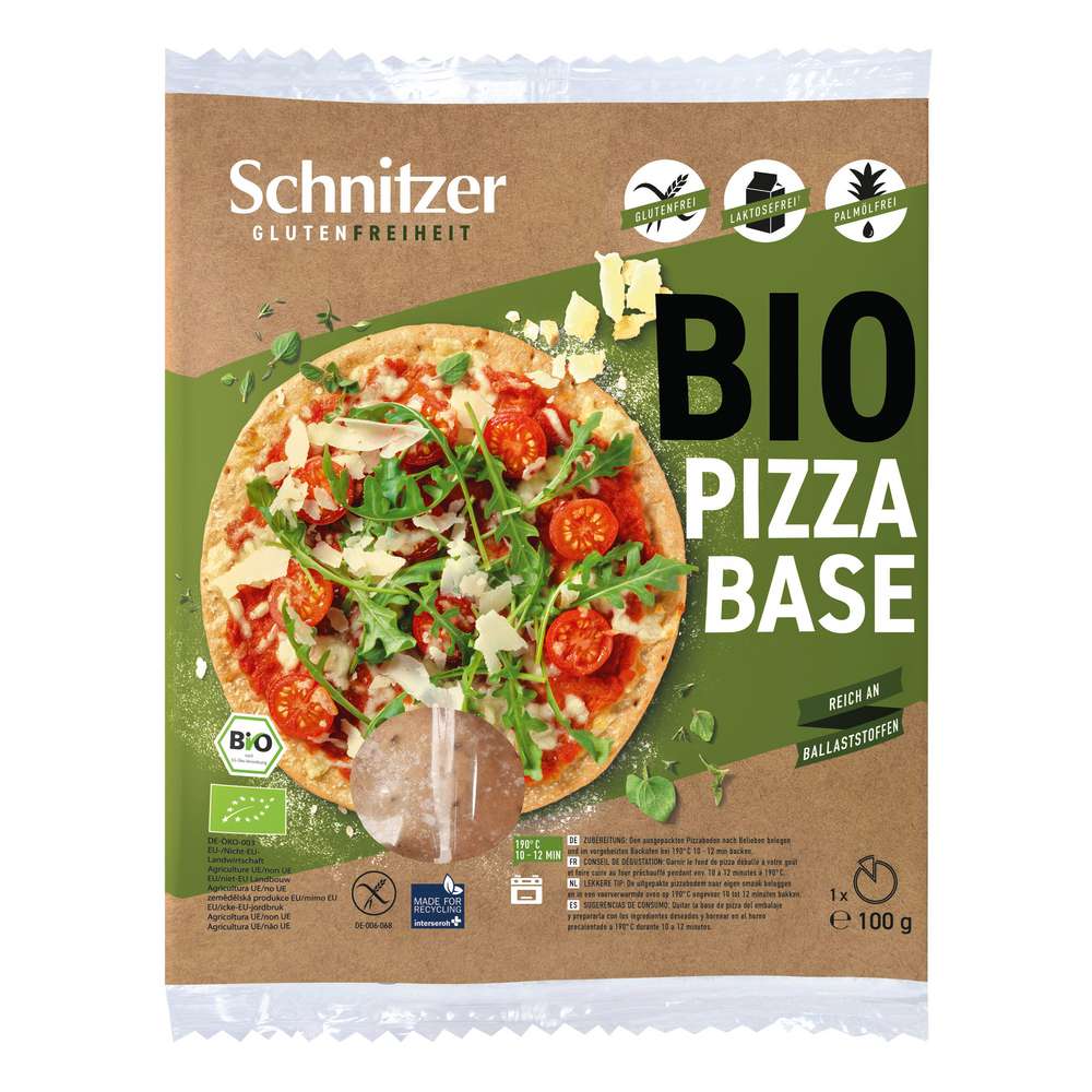Produktabbildung Schnitzer Bio Pizza Base, Glutenfrei