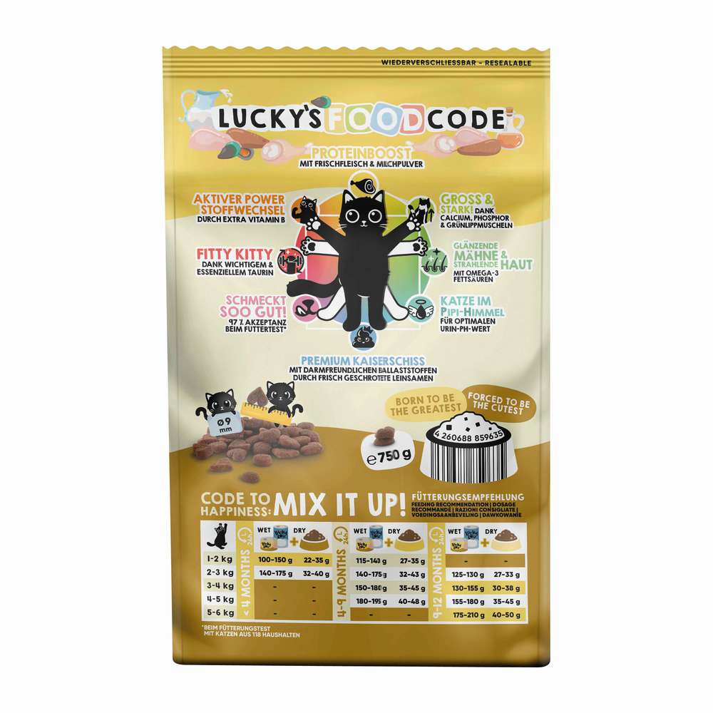 Produktabbildung Lucky Lou Katzen-Trockenfutter Kitten, Geflügel & Huhn