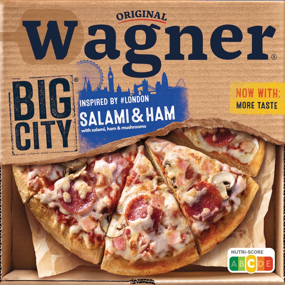 Produktabbildung Wagner Big City Pizza London, Salami & Ham, tiefgekühlt