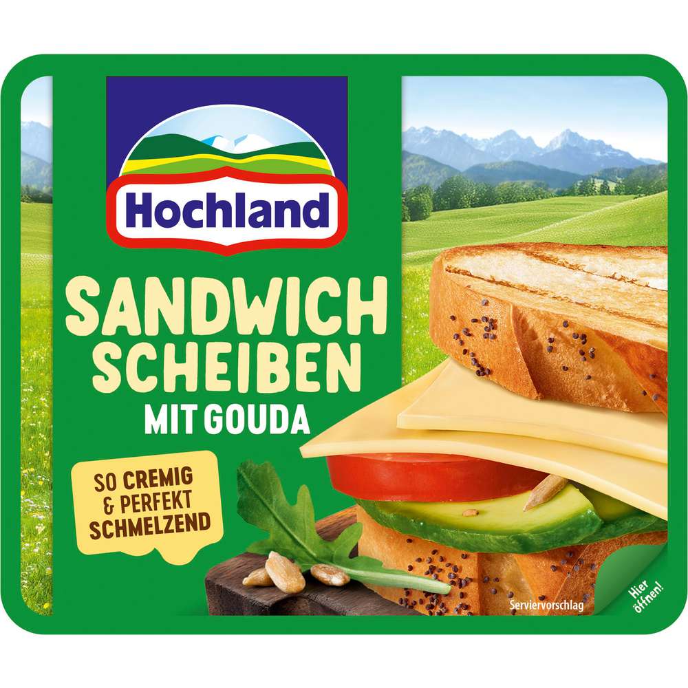 Link zu Hochland Schmelzkäse-Sandwich Scheiben, Gouda